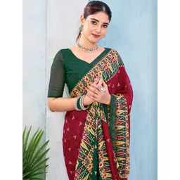 KALINI Ethnic Motifs Poly Georgette Saree-picture-14