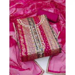 KALINI Ethnic Motifs Printed Beads and Stones Unstitched Dress Material-picture-14