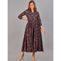 KALINI Ethnic Motifs Printed Fit & Flare Ethnic Dress-picture-18