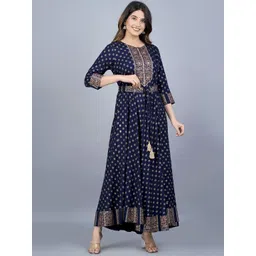 KALINI Ethnic Motifs Printed Fit And Flare Ethnic Dress image 3