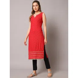 KALINI Ethnic Motifs Printed Gotta Patti Detail Straight Kurta-picture-15
