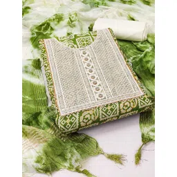 KALINI Ethnic Motifs Printed Gotta Patti Unstitched Dress Material-picture-11