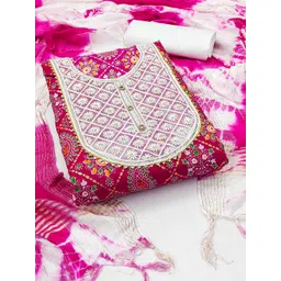 KALINI Ethnic Motifs Printed Gotta Patti Unstitched Dress Material-picture-13