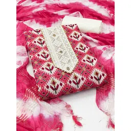 KALINI Ethnic Motifs Printed Pure Cotton Unstitched Dress Material-picture-33