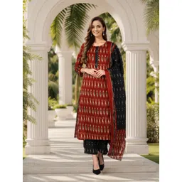 KALINI Ethnic Motifs Printed Straight Kurta With Trousers & Dupatta-picture-34