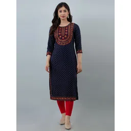 KALINI Ethnic Motifs Printed Thread Work Kurta-picture-29