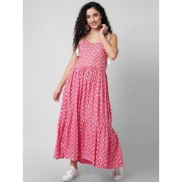 KALINI Ethnic Motifs Printed Tiered Fit & Flare Maxi Dress-picture-28