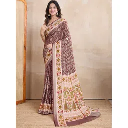 KALINI Ethnic Motifs Printed Zari Brasso Saree-picture-22