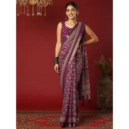 KALINI Ethnic Motifs Pure Georgette Patola Saree-picture-25
