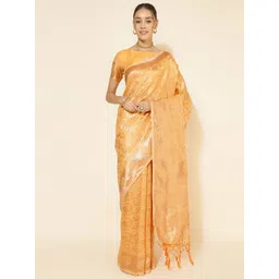 KALINI Ethnic Motifs Silk Blend Chanderi Saree-picture-33
