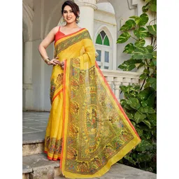 KALINI Ethnic Motifs Silk Blend Handloom Saree-picture-36