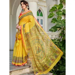 KALINI Ethnic Motifs Silk Blend Handloom Saree-picture-37