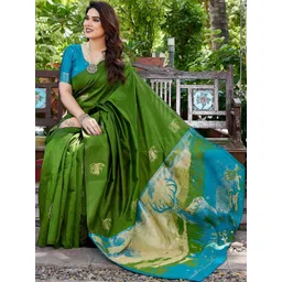 KALINI Ethnic Motifs Silk Cotton Designer Banarasi Saree-picture-22