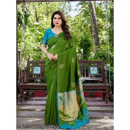 KALINI Ethnic Motifs Silk Cotton Handloom Banarasi Saree-picture-23