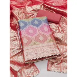 KALINI Ethnic Motifs Woven Design Beads and Stones Unstitched Dress Material-picture-31