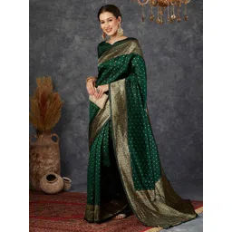 KALINI Ethnic Motifs Woven Design Zari Banarasi Saree-picture-20