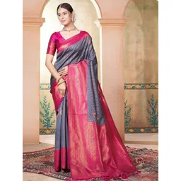 KALINI Ethnic Motifs Woven Design Zari Kanjeevaram Saree-picture-31