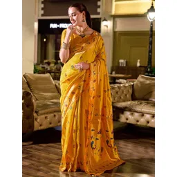 KALINI Ethnic Motifs Woven Design Zari Paithani Saree With Unstitched Blouse Piece-picture-41