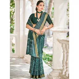 KALINI Ethnic Motifs Zari Handloom Bandhani Saree-picture-32
