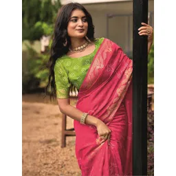 KALINI Ethnic Motifs Zari Silk Blend Designer Bandhani Saree-picture-32