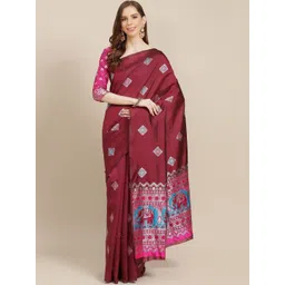 KALINI Ethnic Motifs Zari Silk Cotton Handloom Saree-picture-12