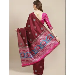 KALINI Ethnic Motifs Zari Silk Cotton Handloom Saree image 5