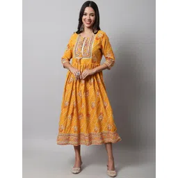 KALINI Ethnic Printed Midi Fit & Flare Ethnic Dress-picture-39