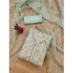 KALINI Floral Embellished Beads and Stones Unstitched Dress Material-picture-26