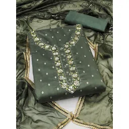 KALINI Floral Embellished Beads and Stones Unstitched Dress Material-image-15