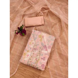 KALINI Floral Embellished Organza Unstitched Dress Material-image-16