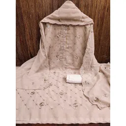 KALINI Floral Embellished Sequined Unstitched Dress Material-picture-21