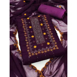 KALINI Floral Embellished Unstitched Dress Material-picture-24