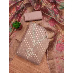 KALINI Floral Embellished Unstitched Dress Material-image-11