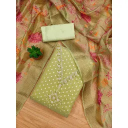 KALINI Floral Embellished Unstitched Dress Material-image-12