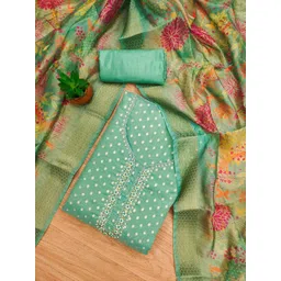 KALINI Floral Embellished Unstitched Dress Material-image-13