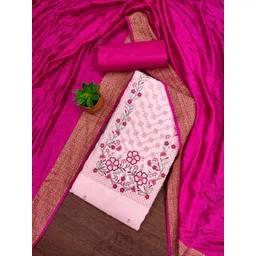 KALINI Floral Embroidered Embellished Cotton Unstitched Dress Material-image-21