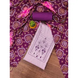 KALINI Floral Embroidered Embellished Cotton Unstitched Dress Material-image-27