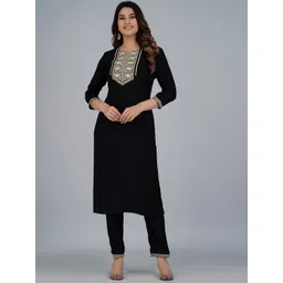 KALINI Floral Embroidered Kurta with Trousers-picture-31