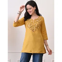 KALINI Floral Embroidered Pure Cotton Kurti-picture-35