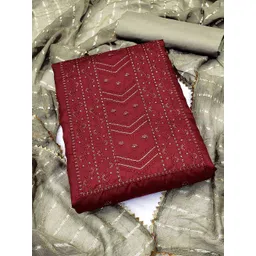 KALINI Floral Embroidered Sequinned Unstitched Dress Material-picture-32