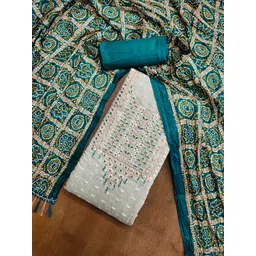 KALINI Floral Embroidered Sequinned Unstitched Dress Material-picture-13