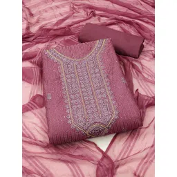 KALINI Floral Embroidered Sequinned Unstitched Dress Material-picture-26