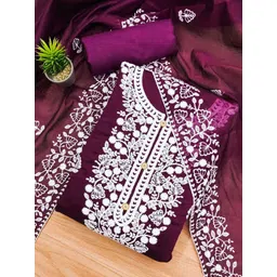 KALINI Floral Embroidered Unstitched Dress Material-picture-23