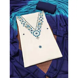 KALINI Floral Embroidered Unstitched Dress Material-image-36