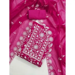 KALINI Floral Embroidered Zari Chanderi Silk Unstitched Dress Material-picture-12