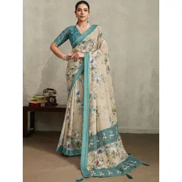 KALINI Floral Poly Georgette Saree-picture-23