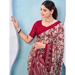 KALINI Floral Poly Georgette Saree-picture-12