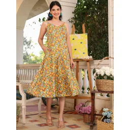 KALINI Floral Print A-Line Midi Dress-picture-24