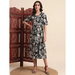 KALINI Floral Print Fit & Flare Dress-image-48