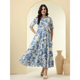 KALINI Floral Print Fit & Flare Maxi Dress-picture-36